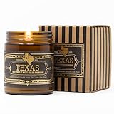 Jackson Vaughn Scented Texas Candle, Texas - Scents of Wild Sage, Vanilla, Campfire - 9oz Jar - 40 Hour Burn Time