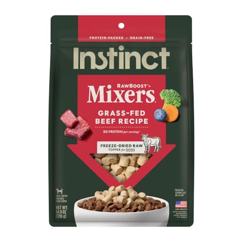 Instinct Raw Boost Mixers, Freeze Dried Dog Food Topper, Grain Free Recipe - All Natural Beef, 14 oz. Bag