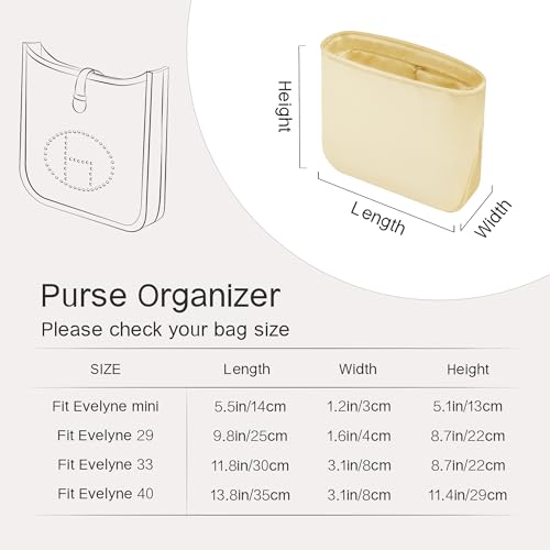 Image of Fits for Evelyne Bag Insert Organizer For Hermes(33,Jaune Poussin)