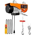 1320Lbs Electric Hoist,110v Electric Hoist Winch with 13ft Remote Control, Zinc-Plated Steel Wire,39.4 ft Lifting Garage Lift Hoist, Single/Double Slings Electric Winch for Factories, Warehouses