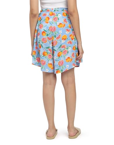 Image of B STORIES Women's Flared Shorts - Culottes with Pockets|Soft Viscose Lounge & Beach Wear|Mid-Rise Elastic Waistband|Casual Indo-Western Half Pants|Summer Resort & Everyday Wear for Women