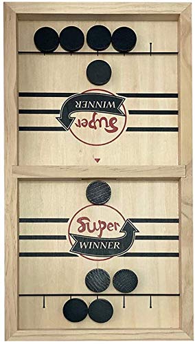 Fast Slingpuck Board Game,Wood Sling Puck Game Multi Tabletop Indoor Portable Board Games for Kids & Family
