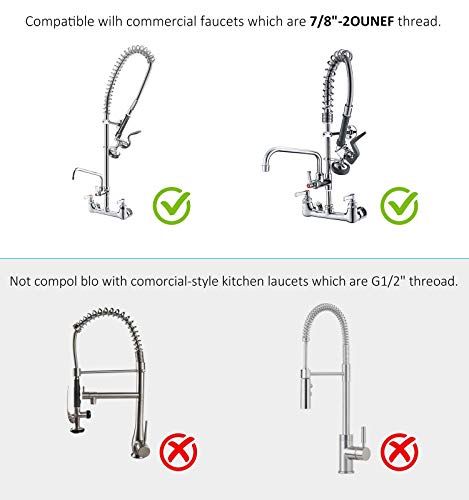 IMLEZON Pre Rinse Sprayer Commercial Sink Faucet Spray Valve Chrome Finished (Grey) - Thumbnail 4