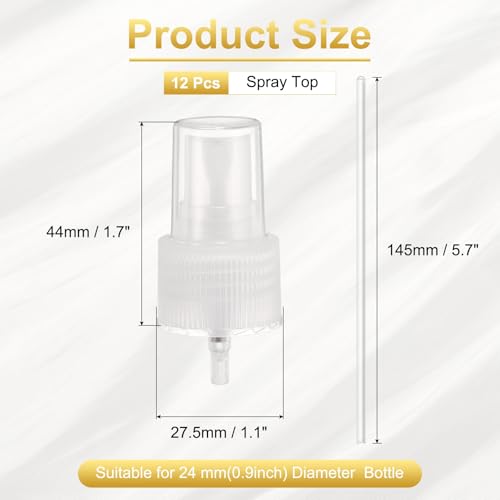 uxcell 12 Pcs Clear Spray Top, 24/410 Fine Mist Sprayer Reusable Replacement Spray Bottle Pump Stripe Plastic Top for Cosmetic Perfume and Body Sprays Bottle2