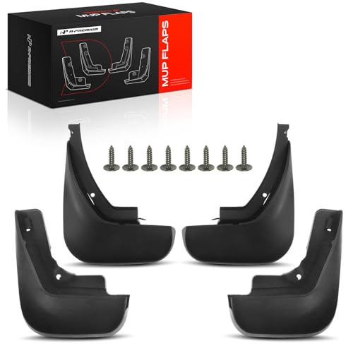 Image of A-Premium Mud Flaps Compatible with Audi | for Audi A6 2006-2011 Sedan, No Drilling Required Mud Guards with Hardware Accessories, Set of 4 Front and Rear