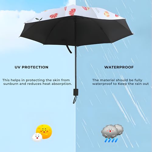 Image of Kraptick Printed Travel Umbrella for Rain, UV, Wind Proof, Water-Proof Umbrella for Men /Women /Boys /Girls /Kids (UMBR-02)