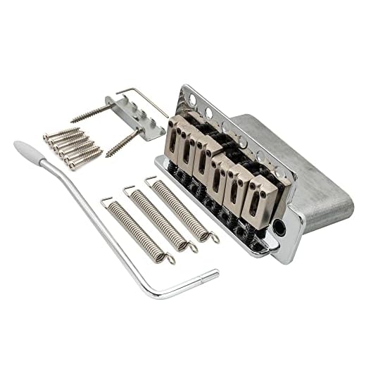 Wilkinson WOV02 52,5mm Puente Tremolo 6 Tornillos para Guitarra Eléctrica American Vintage Narrow Spacing Strat, Cromado