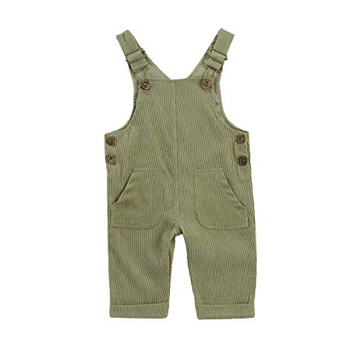 YOKJZJD Newborn Infant Baby Boy Girl Fall Winter Suspender Pants Overalls Corduroy Bib Pants Trousers with Pockets
