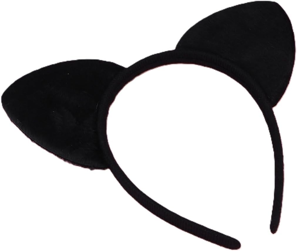 1Pc Black Furry Cat Ears Headband Halloween Costume Accessory,Women's Headbands,Accessories