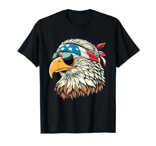 Bald Eagle 4th of July USA American Flag Patriotic Men Women T-Shirt