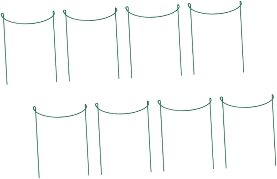 8pcs DIY Metal Half Round Plant Support Stakes Garden Support for Climbing Plants Durable Material for Roses Peonies and More Small