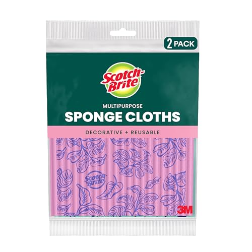 10 Best Sponge Cloths That Make Cleaning a Breeze Every Time 6 Scotch-Brite Reusable Sponge Cloths (2 Pack)