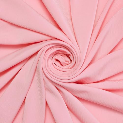 ITY Fabric Polyester Knit Jersey 2 Way Spandex Stretch 58" Wide by The Yard (5 Yard, Pink)