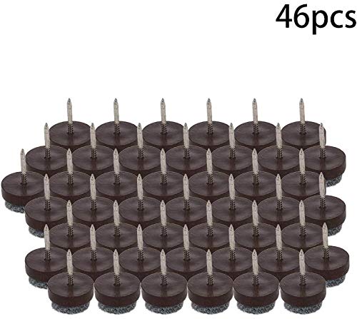 20 pcs Ongles-sur Meubles Table Chaise Jambe Protecteurs de Plancher Feutre Pad Diapositive 24mm Dia 2 Couleurs(marron