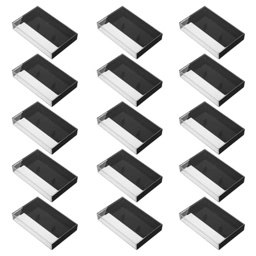 VILLFUL 15 Unidades De Soportes Transparentes Para Casetes De Audio Estuches De Plástico Para Guardar Casetes De Audio Color Negro