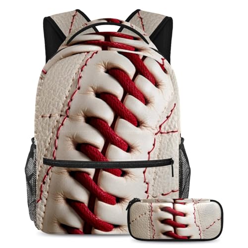 Sac d'école de baseball 2 pièces grand volume avec trousse pour collégiens et lycéens