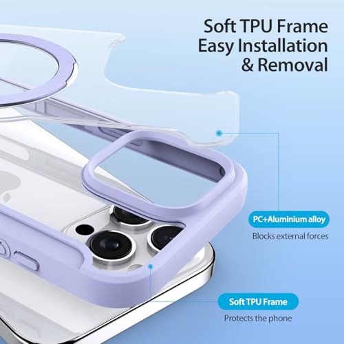 Coque iPhone 16 en cuir PU violet et dos transparent haute résistance - 3