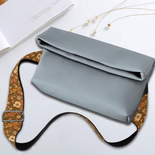 Image of Adjustable Purse Strap for Women, Crossbody Wide Handbag Strap Replacement, Sturdy Bag Strap with Silver Hardware
