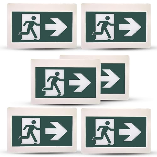 Nothing But LEDs Running Man Exit Sign 6-Pack, UL Listed, LED Commercial Grade Emergency Exit Light, Dual Face, 90-Min Ni-Cd Battery Backup, 120-347V, Hardwired, Indoor, Wall Ceiling Side Mount
