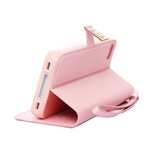 Case for Iphone5s, Fashion Ailun Leather Wallet Card Flip Case Cover Skin for Apple Iphone 5 5g 5s (Shocking pink)
