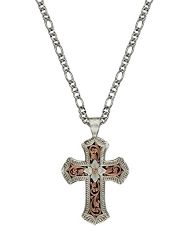 Montana Silversmiths Women's Retro Cross Pendant Necklace Silver One Size