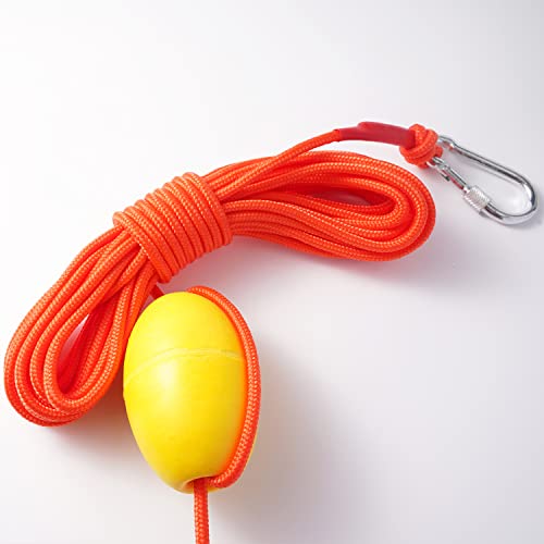 Mcktbry 32Ft Marine Rope Tow Line, Buoy Ball Float Leash & Stainless Steel Hook For Fishing Drift Anchors System Drift Anchor Rope-Kayaking Drift Anchor Kayak Throw Line With Eva Buoy Steel Clip #TOP4