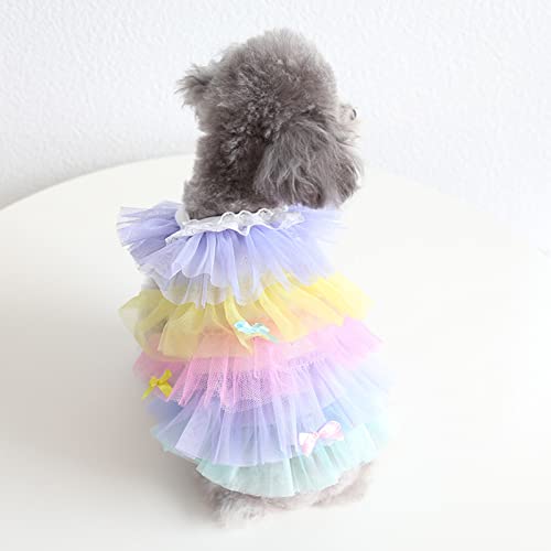 Bechanming Dog Princess Dress,Cat Cake Skirt Breathable Mesh Cute Pet Clothes Soft Dog Dress Shirt Summer Puppy Dress For Cats Small Dogs Girl (L:purple) #TOP29