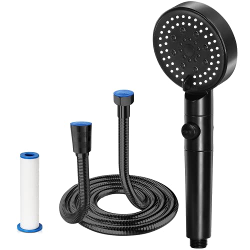 Ducha a mano para baño！Rociador Ahorrador de Agua, Rociador WEEKSUN con Manguera de 1.5 M, Teleducha de Alta PresióN, 6 Tipos de Chorro, (Rociador con Manguera) Cromado Cover