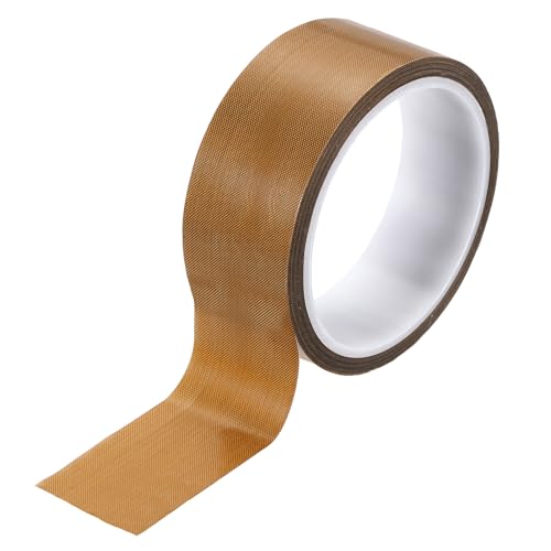 Image of PATIKIL High Temperature PTFE Tape 1-9 /16 Inch x 33 Feet, PTFE Coated Fiberglass Adhesive Tape for Vacuum Sealer Machines Hand-Impulse Sealers Insulation, Brown