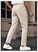 GORGLITTER Men's Zipper Fly Dress Pants Straight Leg Office Work Trousers with Pockets Beige X-Large