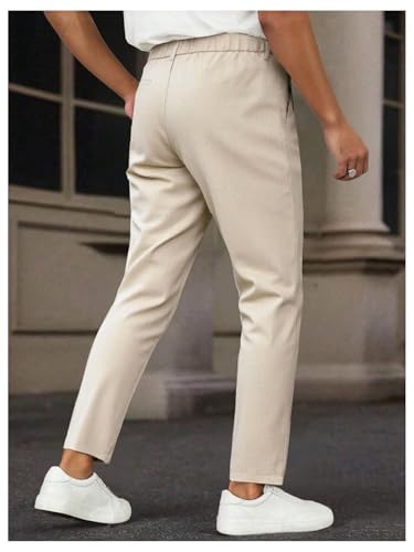 GORGLITTER Men's Zipper Fly Dress Pants Straight Leg Office Work Trousers with Pockets3