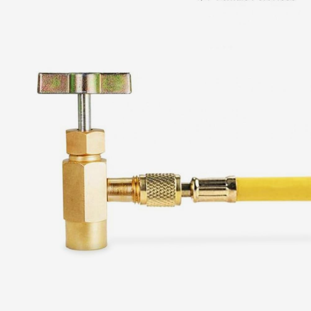 Gatuida Refrigeration Piercing Valve R134a Tank Adapter Can Tap Opener for Hose Fitting Universal Filling Tool
