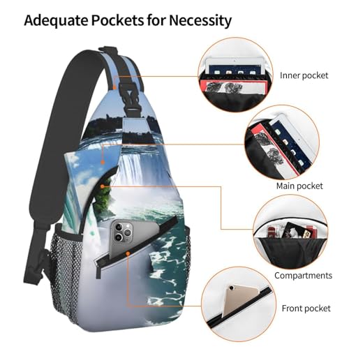 Bolso cruzado de viaje con estampado de Niagara Falls miniatura 4
