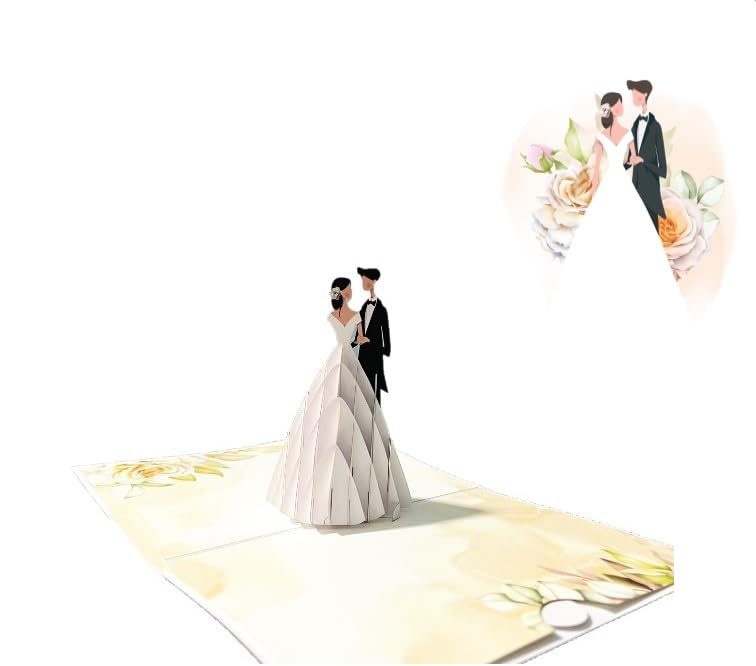 Carte pop-up 3D mariage anniversaire de mariage amour et romance ETA W12