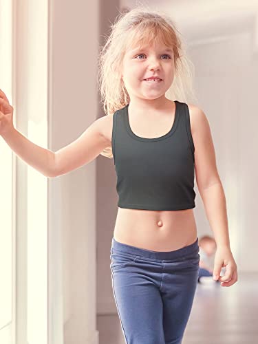 Image of Geyoga 6 Pieces Girls Dance Tank Top Racerback Crop Top Sleeveless Dance Outfit for Ballet Hip Hop Athletic Wear