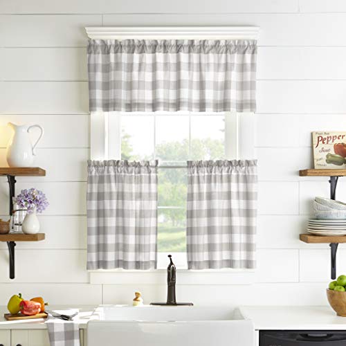 Elrene Home Fashions Farmhouse Living Buffalo Check Window Kitchen Valance, 60