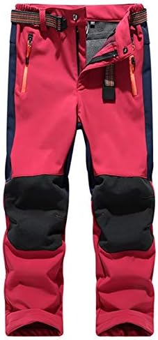 Echinodon Kinder Softshellhose mit Fleecefütterung Hose Wasserabweisend Winddicht Atmungsaktiv Warm Funktionshose Skihose Regenhose Jungen Mädchen Sporthose Wanderhose