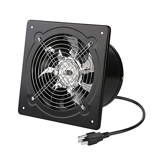 Nalle 8 inch Exhaust Fan 80W 500CFM Through-Wall Installation Ventilation Fan 110V Exhaust Smoke Fan Ventilation with Power Cord for Kitchen,Bathroom,Laundry Room,Toilets,Garage,Shopping Mall (Black）