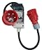 Produktbild RoadEu - CEE Adapter 32A auf 16A mit Phasenwender - Starkstrom Adapter 32A Stecker auf 16A Kupplung mit Leitungsschutzschalter 16A C - 1 Meter - CEE Verlängerungskabel