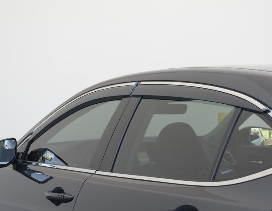 WellVisors Window Visors Wind Deflectors Compatible with Acura TLX Sedan 2015-2020 with Chrome Trim Rain Guards 3-847AC011