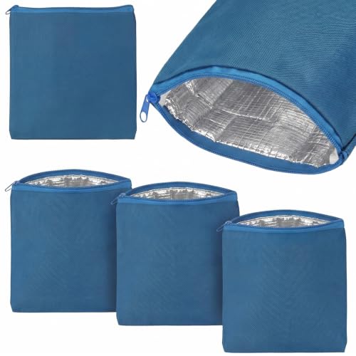 Reallnaive 4 Pack Insulated Sandwich Bags Reusable Lunch Bags,Blue