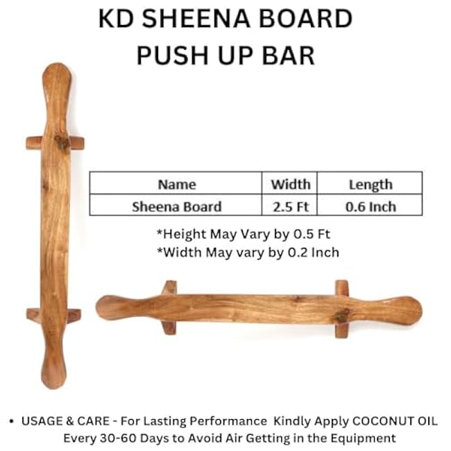 KNK SHENA PUSH UP BAR FITNESS INDIAN CLUB MEEL KARLA KATAI FITNESS DURABLE WOODEN EQUIPMENT - 2.5 Ft, Assorted