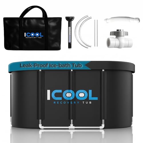 Upgraded Cold Ice Bath Tub for Athletes Wellness, 130 Gal XL Large Collapsible & Inflatable Cold Plunge Tub | 5 Layers for Post Exercise Recovery, Portable Bathtub for Home, Gym, Everywhere
