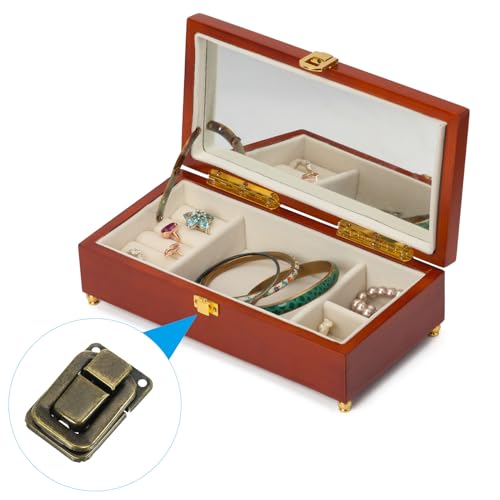 Image of PATIKIL Toggle Catch Lock 1.4 inch x 0.9 inch, 24 Pack Metal Buckle Hasp Lock Latch Clasp for Jewelry Box Wooden Case Decoration, Bronze