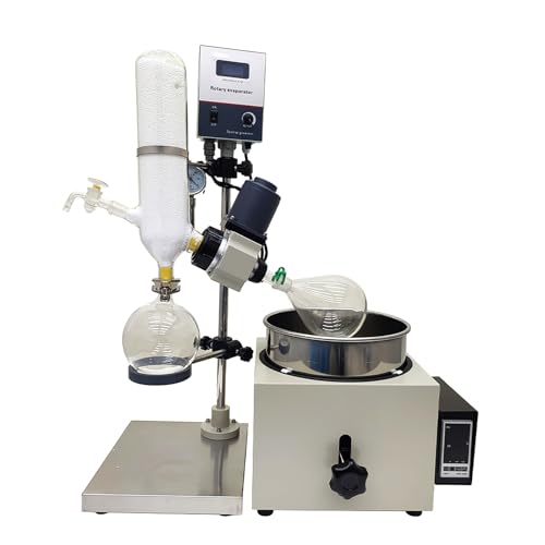 WYDDDARY 2L Manual Lifting Rotary Evaporator with Water Bath 0-120 RPM Rotation Speed Rotavapor RE-201 Lab Evaporation Equipment 1L Collect Flask 110V
