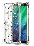 Oihxse Cristal Compatible con Redmi 8A/ Redmi 8 Funda Transparente TPU Silicona Estuche Airbag Esquinas Anti-Choque Anti Rasguños Diseño Rosa Flower Caso (Flores A6)
