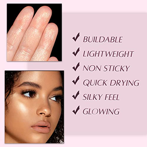 Liquid Highlighter (0.5 Fl.oz.) - Ultra Smooth Radiant Illuminator Glow Highlighters Makeup Long-Lasting And Hydrating Makeup Highlighter Easy Blend With Foundation And Makeup Highlighter (Rose Gold Liquid Highlighter) #TOP3