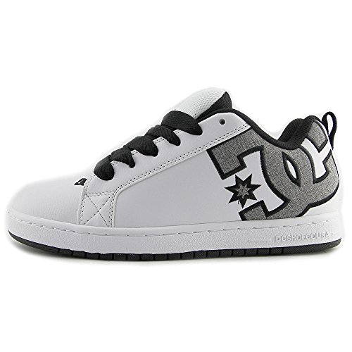 DC Men's Court Graffik Casual Skate Shoes, White/Heather Grey SE, 18 D D US