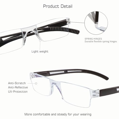 Image of VisionGlobal 8 Pairs Reading Glasses, Blue Light Blocking Glasses, Computer Reading Glasses for Women and Men, Fashion Square Eyewear Frame (4brown+4tortoise,+1.00 Magnification)