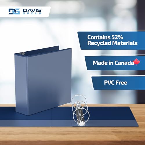 Image of Easyview 3-Ring Binder, Clear-View Cover, 3 inch Round Rings, Royal Blue, 6 Pk